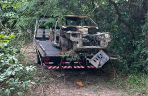 Com ajuda de drone, polícia descobre desmanche clandestino de veículos no meio de mata em Uberlândia