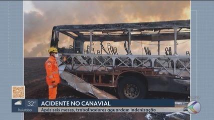 Trabalhadores aguardam indenização após incêndio que destruiu ônibus em Ituiutaba