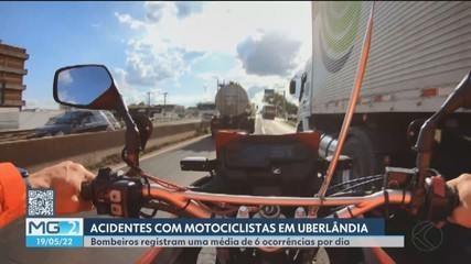 Corpo de Bombeiros de Uberlândia registra em média 6 acidentes de motos por dia